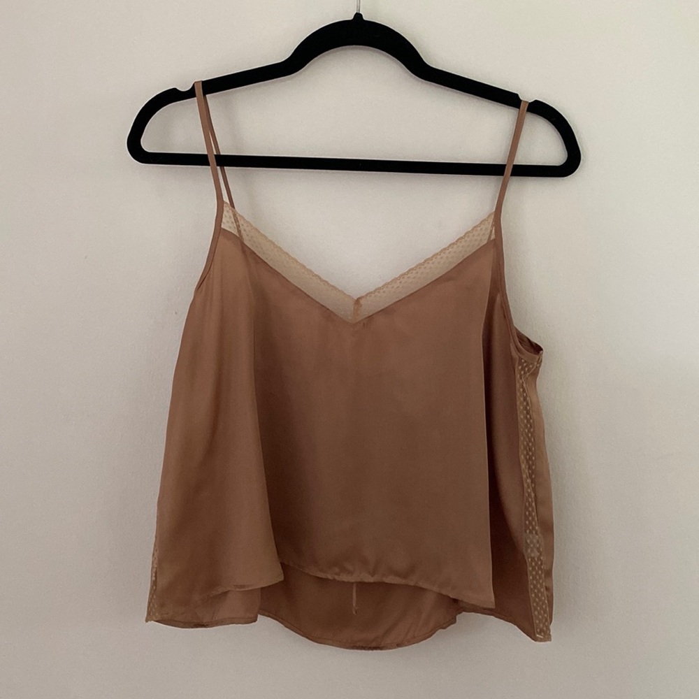 Aerie lace and silky camisole cami cropped top NWT